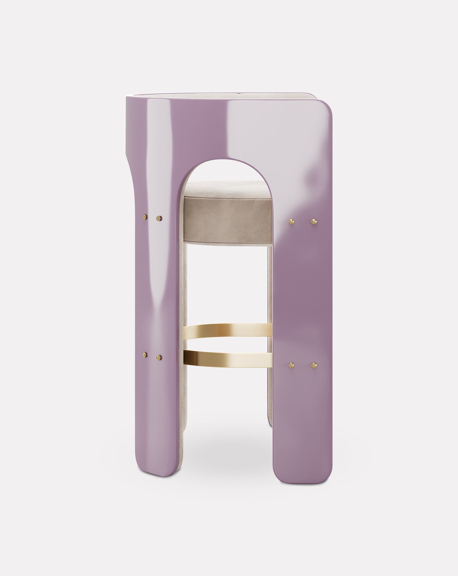 Wood and Brass Bar Stool