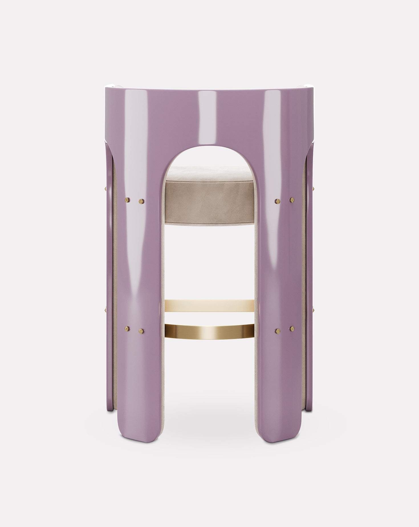 Wood and Brass Bar Stool