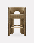 Wood and Brass Bar Stool