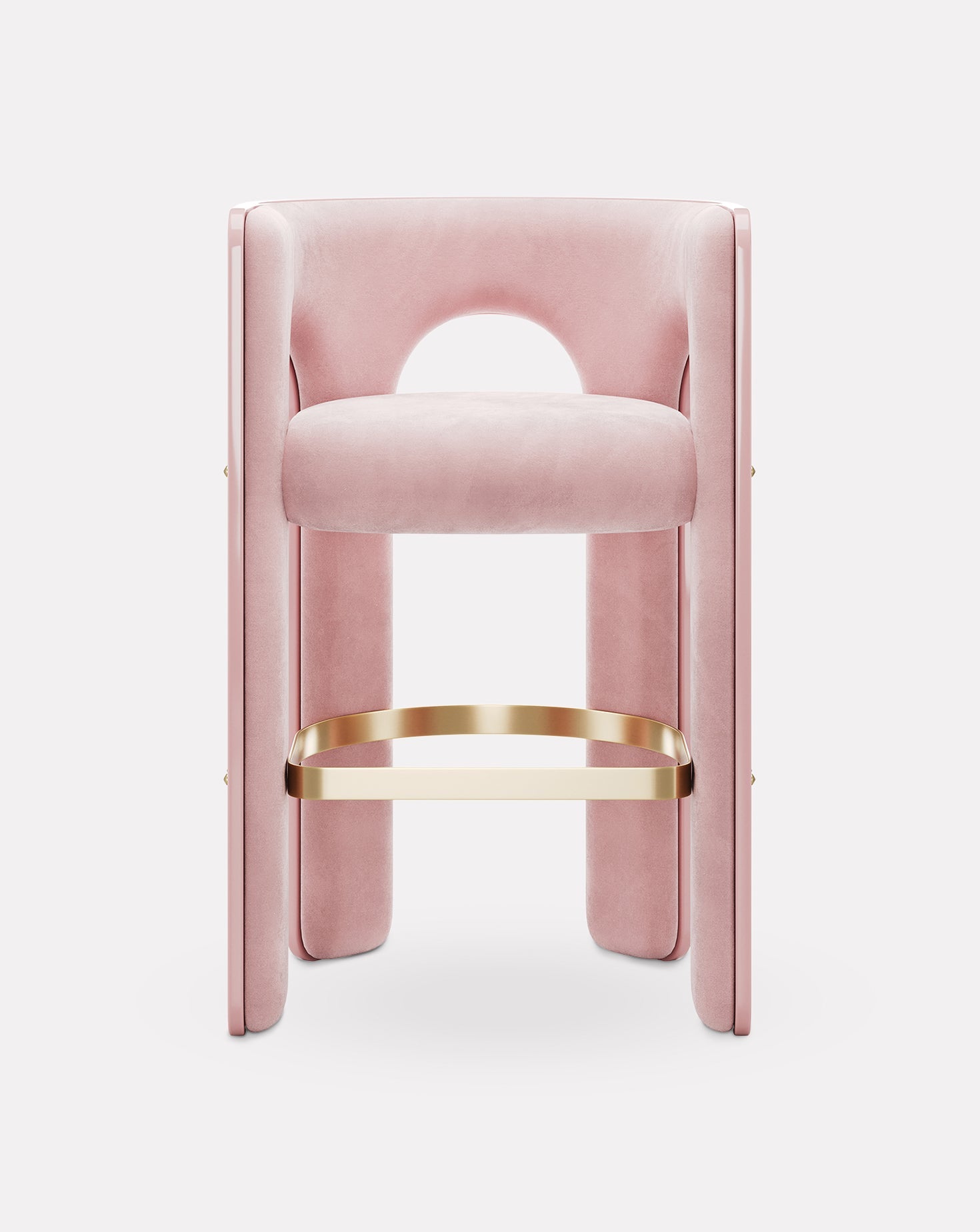 Wood and Brass Bar Stool