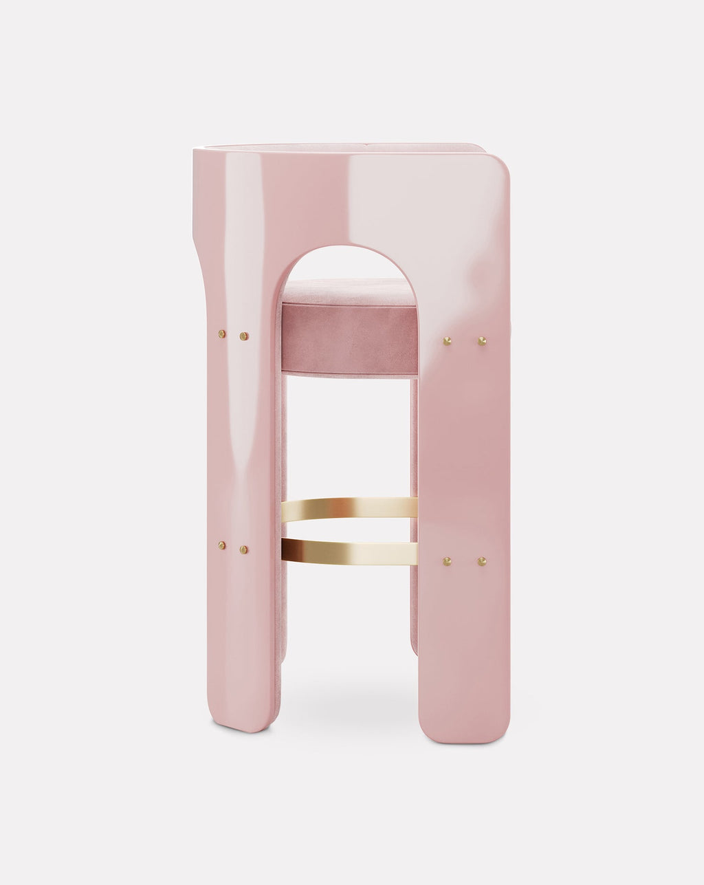 Wood and Brass Bar Stool