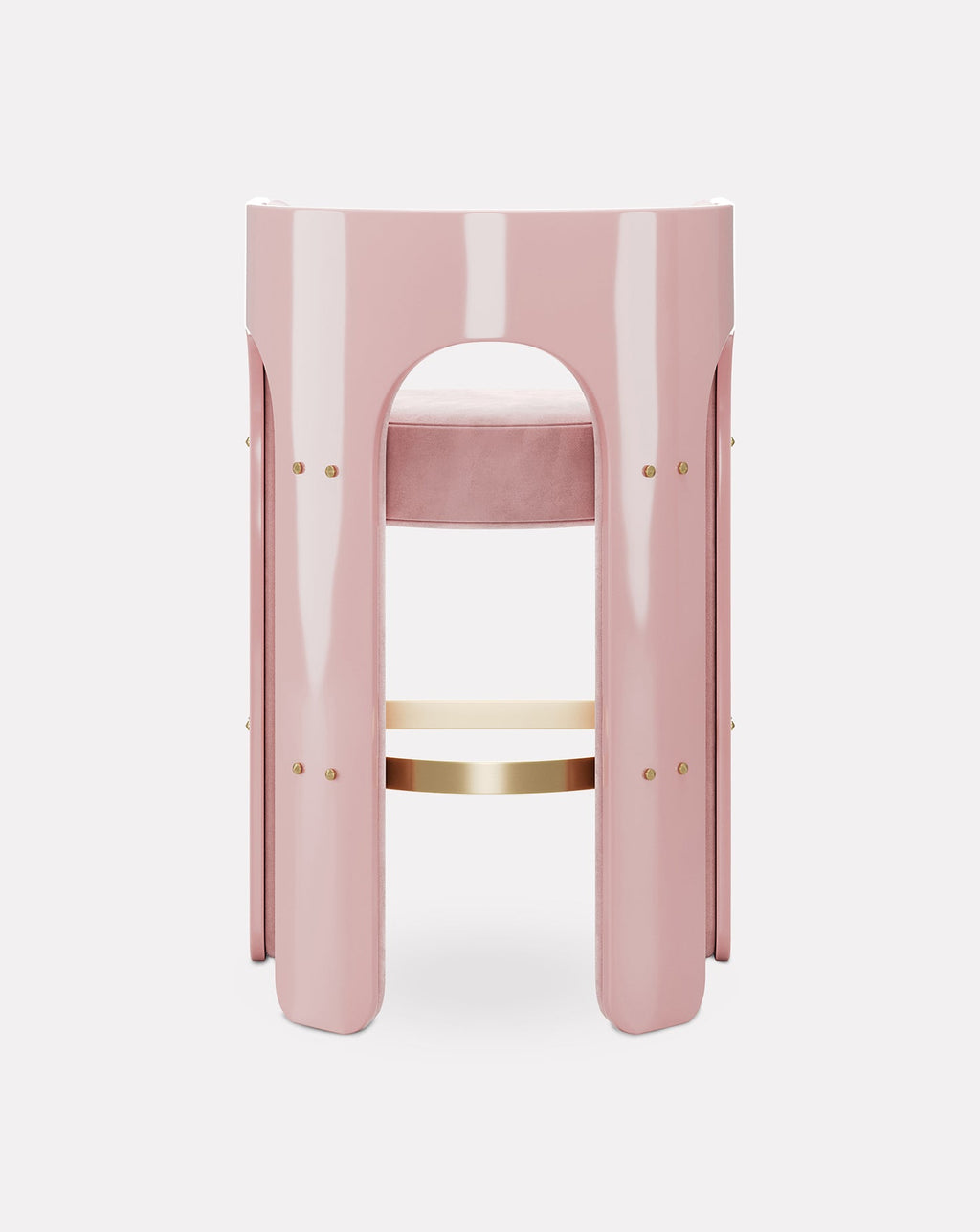 Wood and Brass Bar Stool