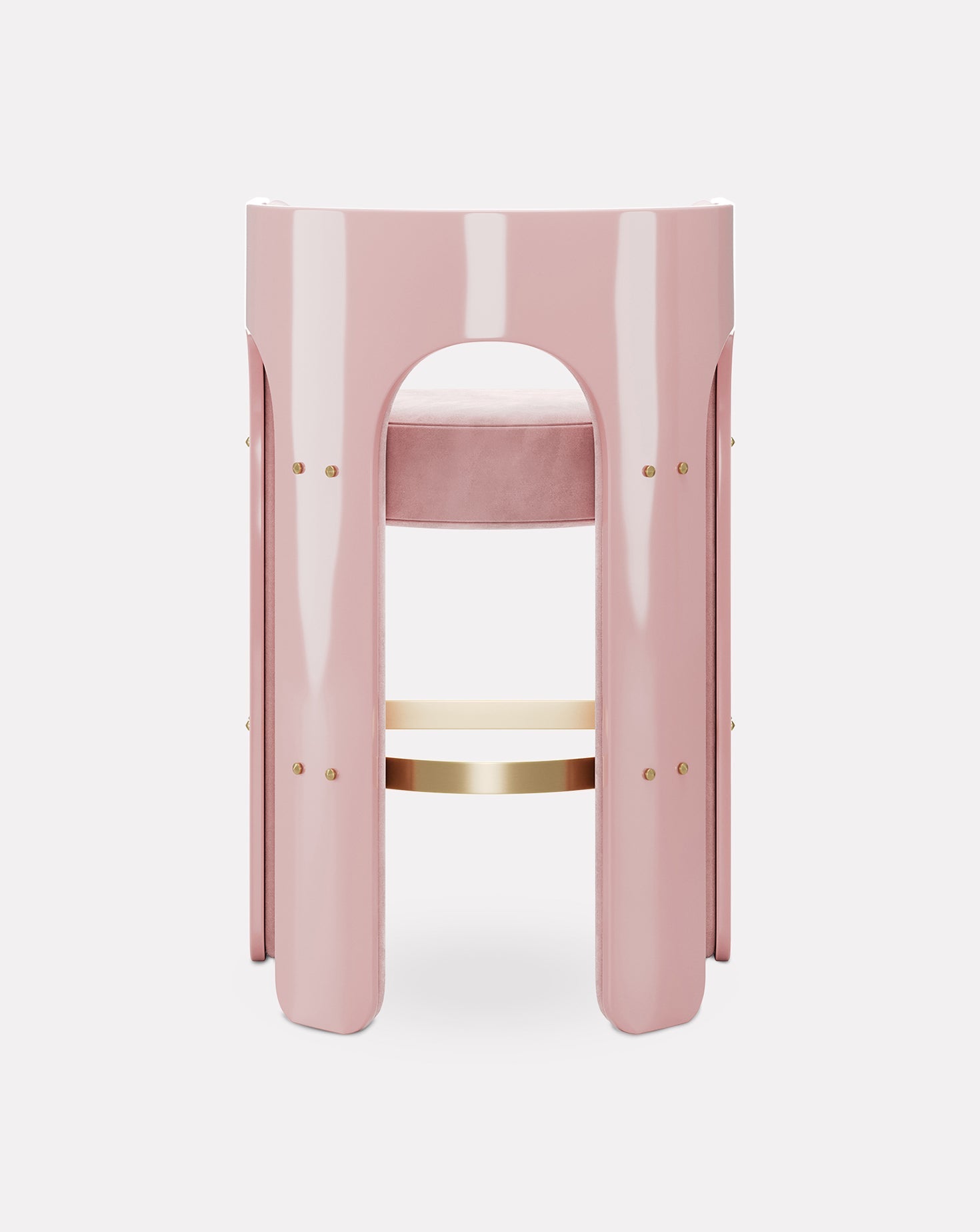 Wood and Brass Bar Stool