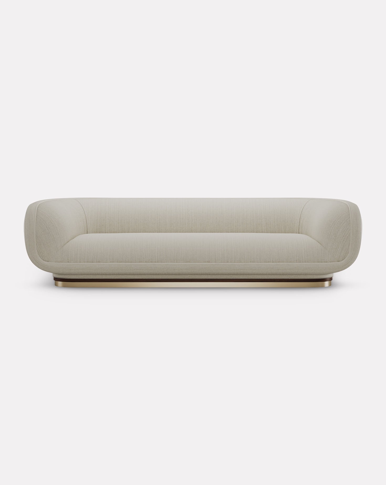 Wanut Wood and Brass Sofa
