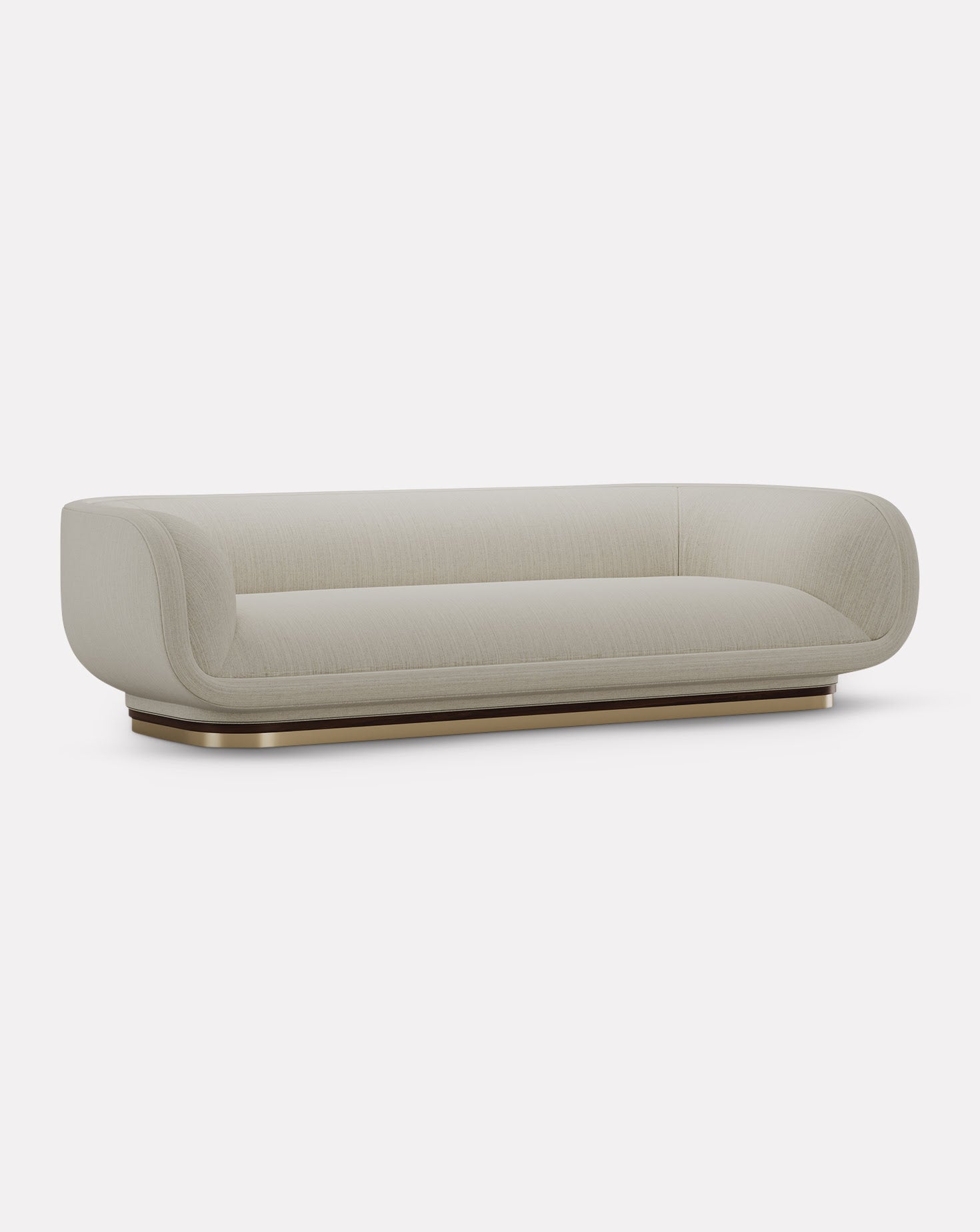 Wanut Wood and Brass Sofa
