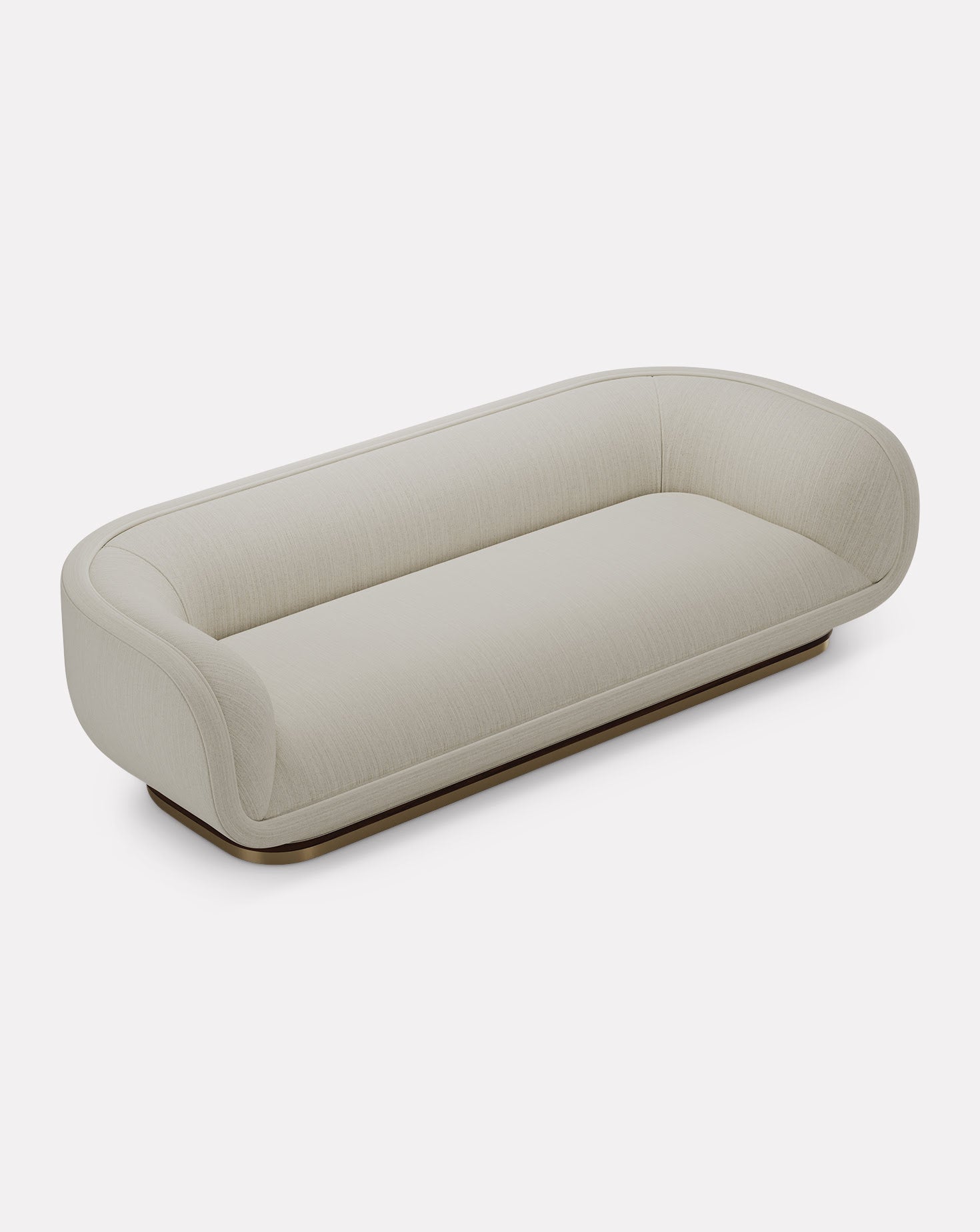 Wanut Wood and Brass Sofa