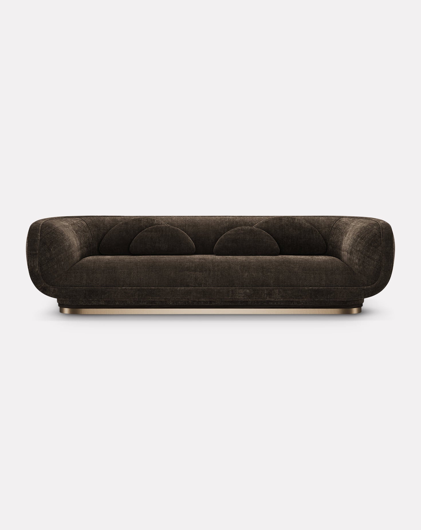 Wanut Wood and Brass Sofa