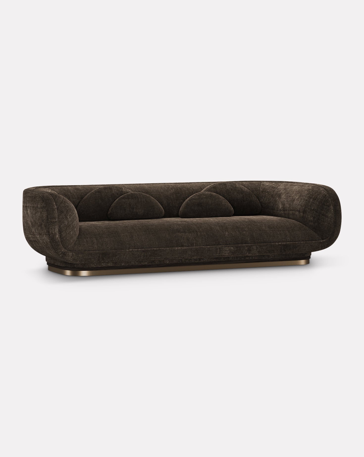 Wanut Wood and Brass Sofa