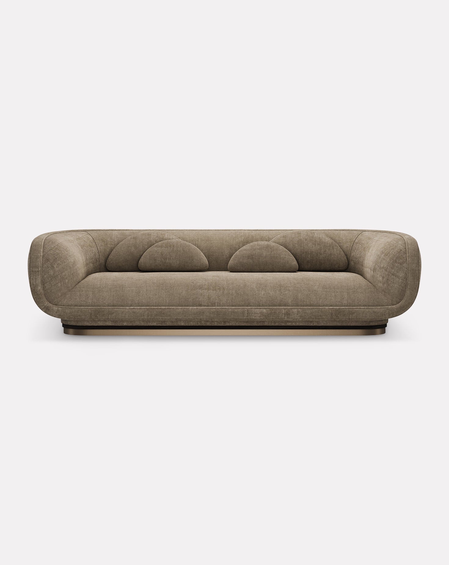 Wanut Wood and Brass Sofa