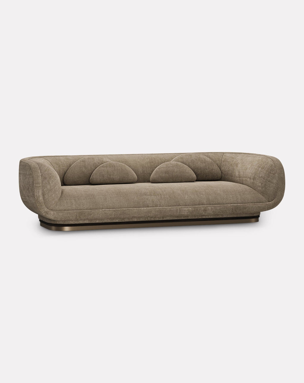 Wanut Wood and Brass Sofa