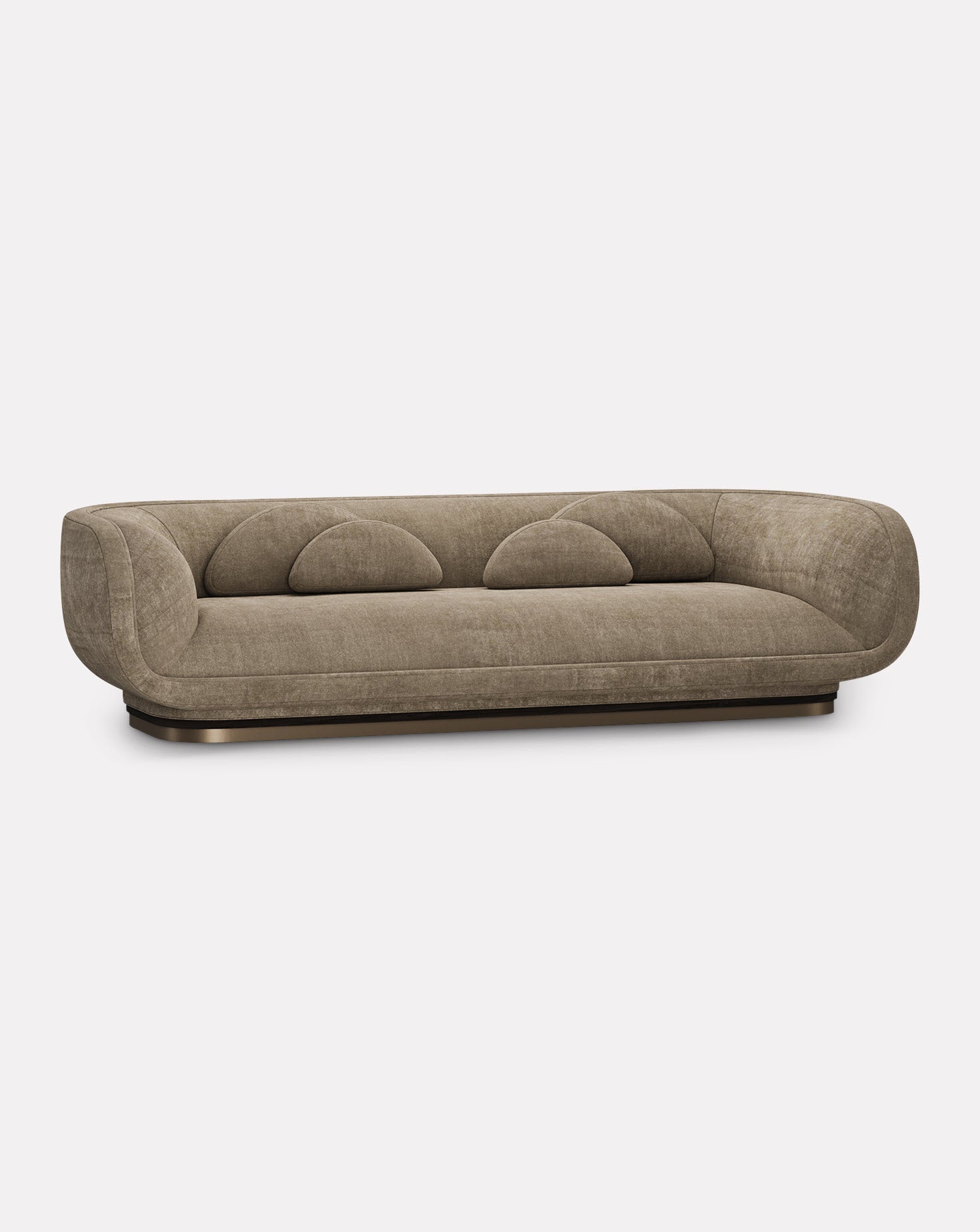 Wanut Wood and Brass Sofa