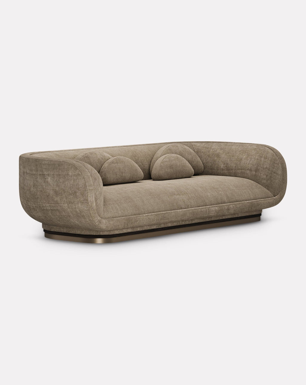 Wanut Wood and Brass Sofa