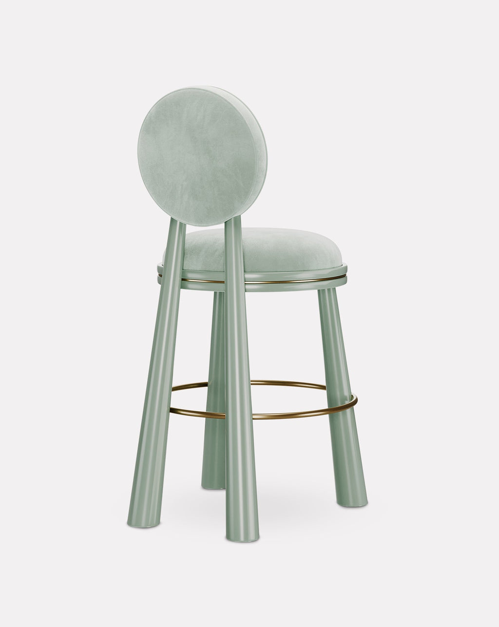 Brass and Velvet Bar Stool