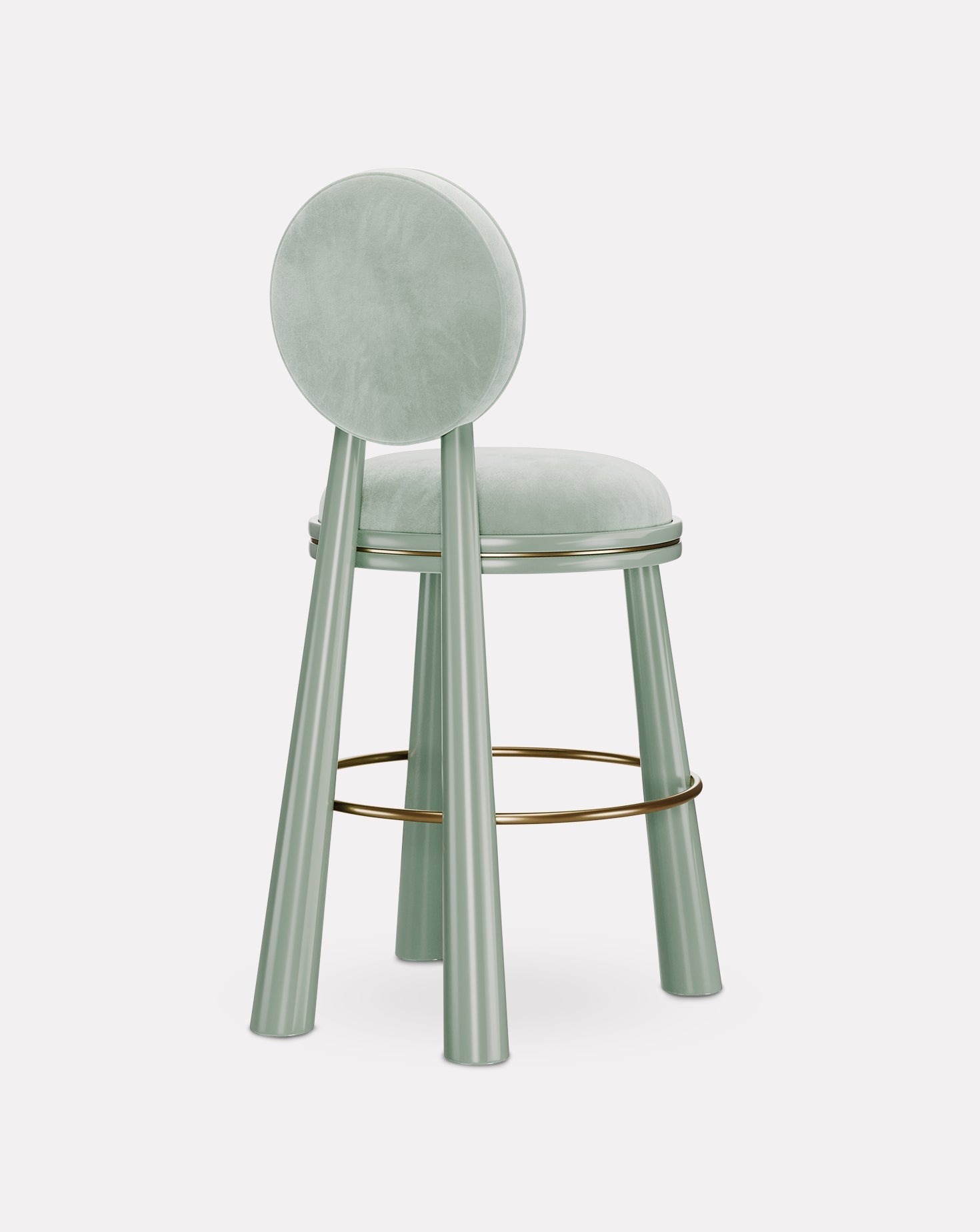 Brass and Velvet Bar Stool