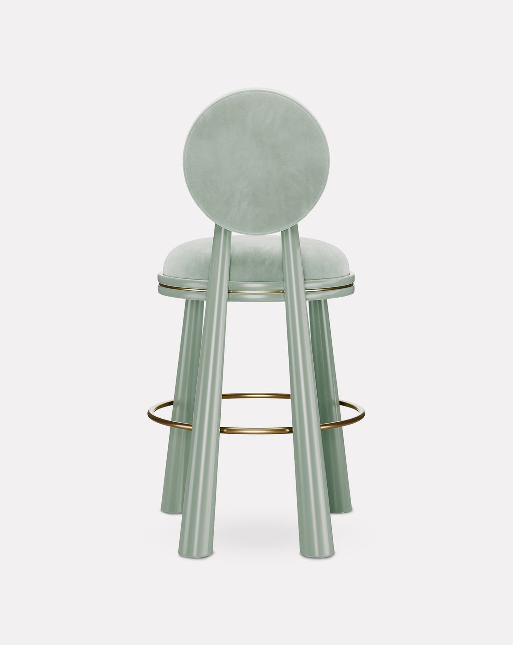 Brass and Velvet Bar Stool