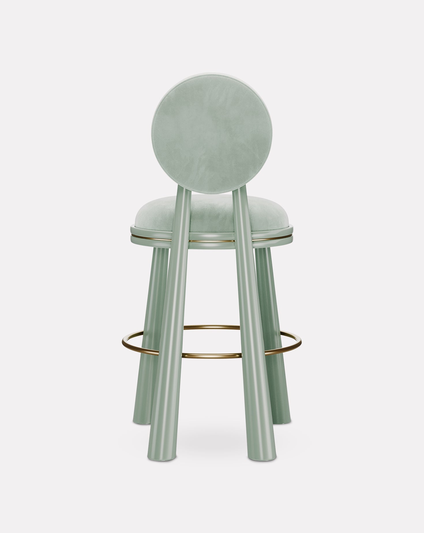 Brass and Velvet Bar Stool