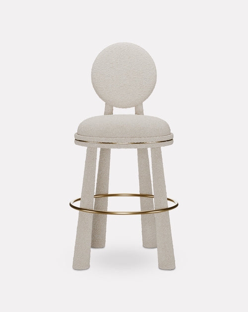 Tabouret de bar Laiton et Velours