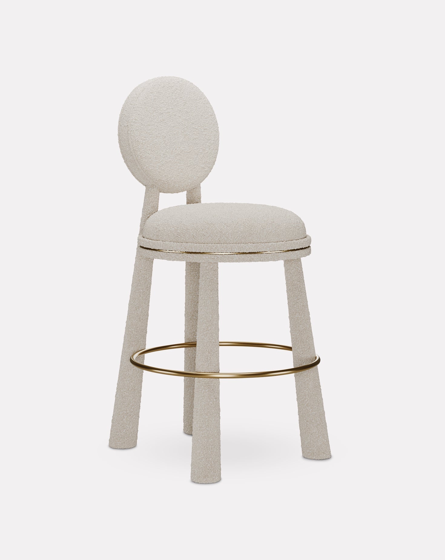 Brass and Velvet Bar Stool