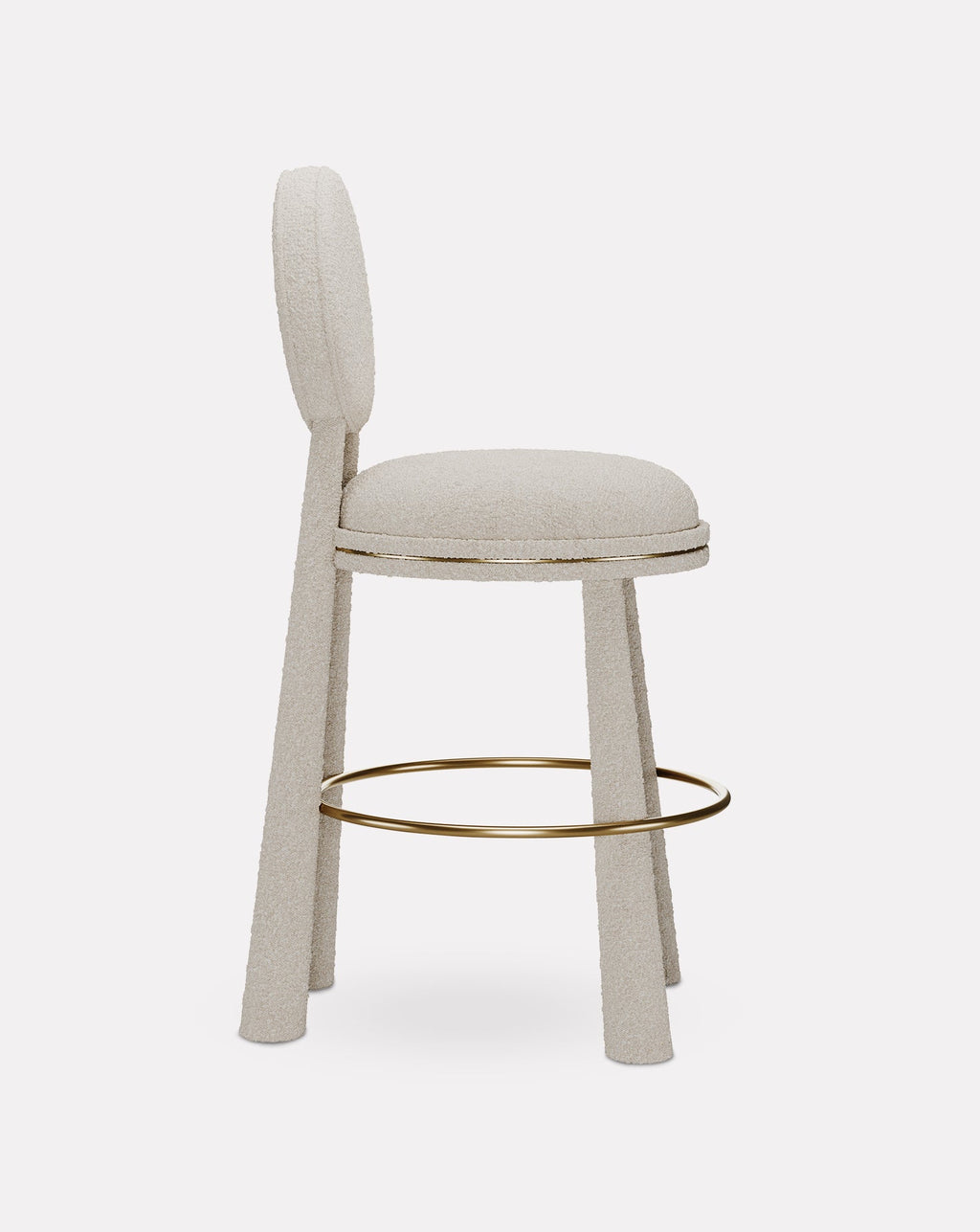 Brass and Velvet Bar Stool