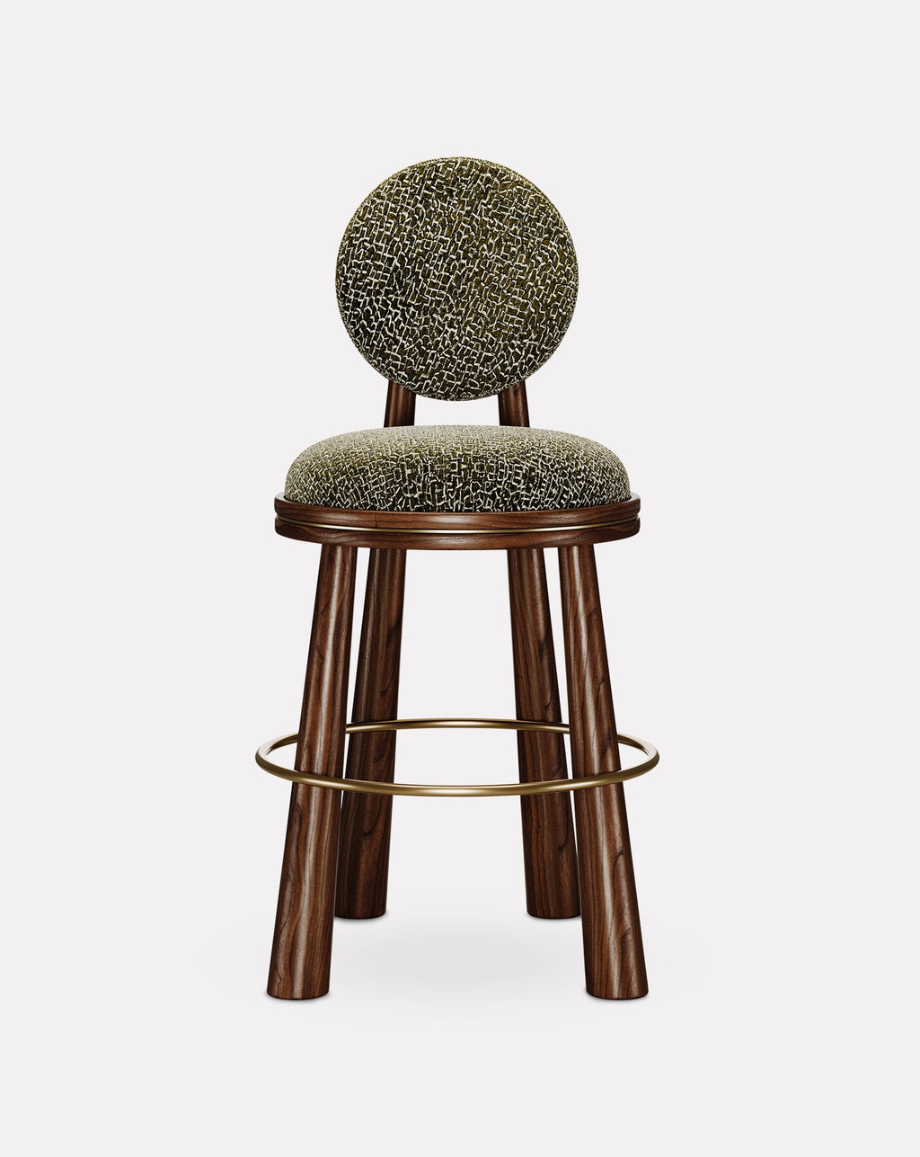 Brass and Velvet Bar Stool