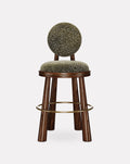 Brass and Velvet Bar Stool