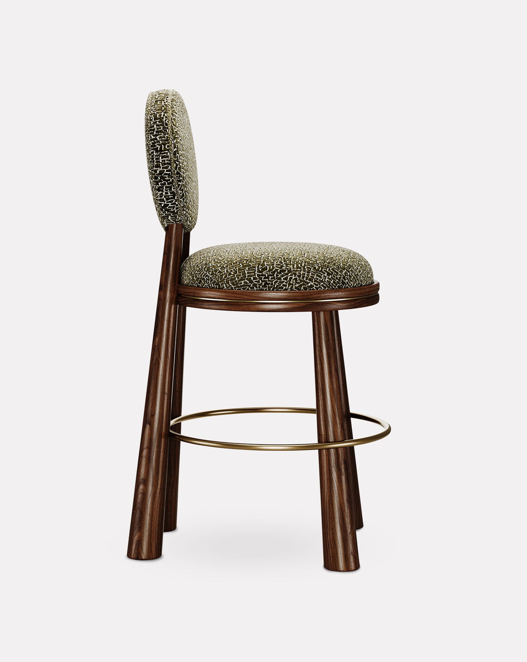 Brass and Velvet Bar Stool
