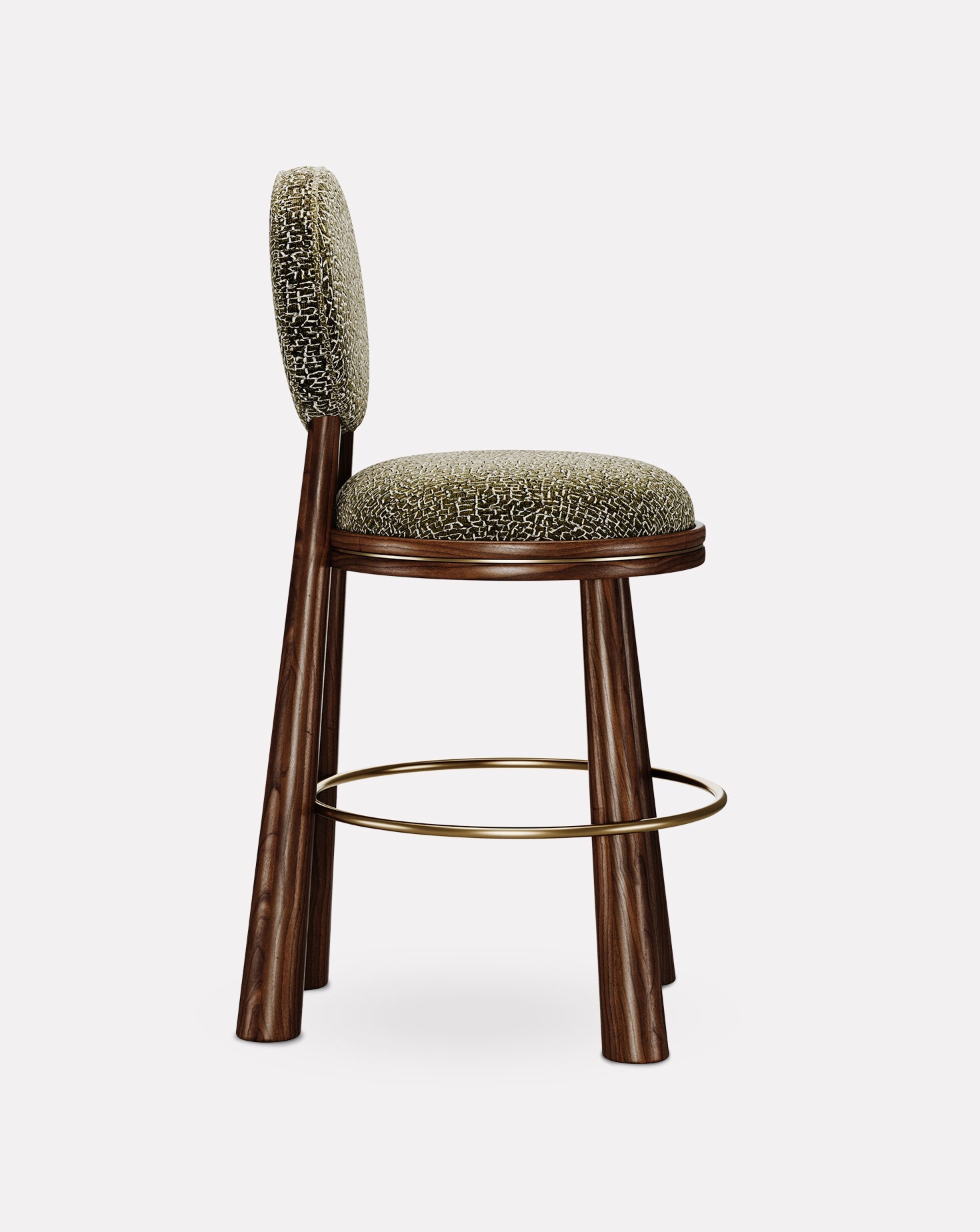 Brass and Velvet Bar Stool