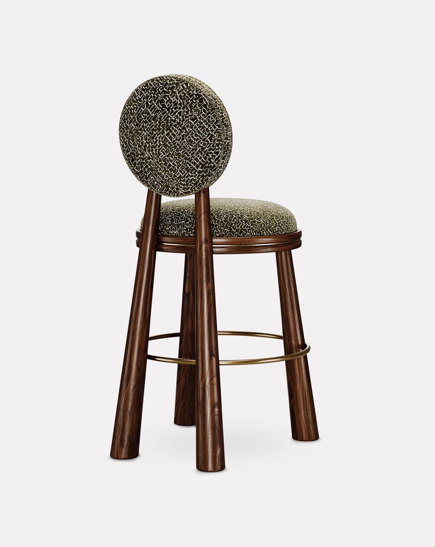 Brass and Velvet Bar Stool
