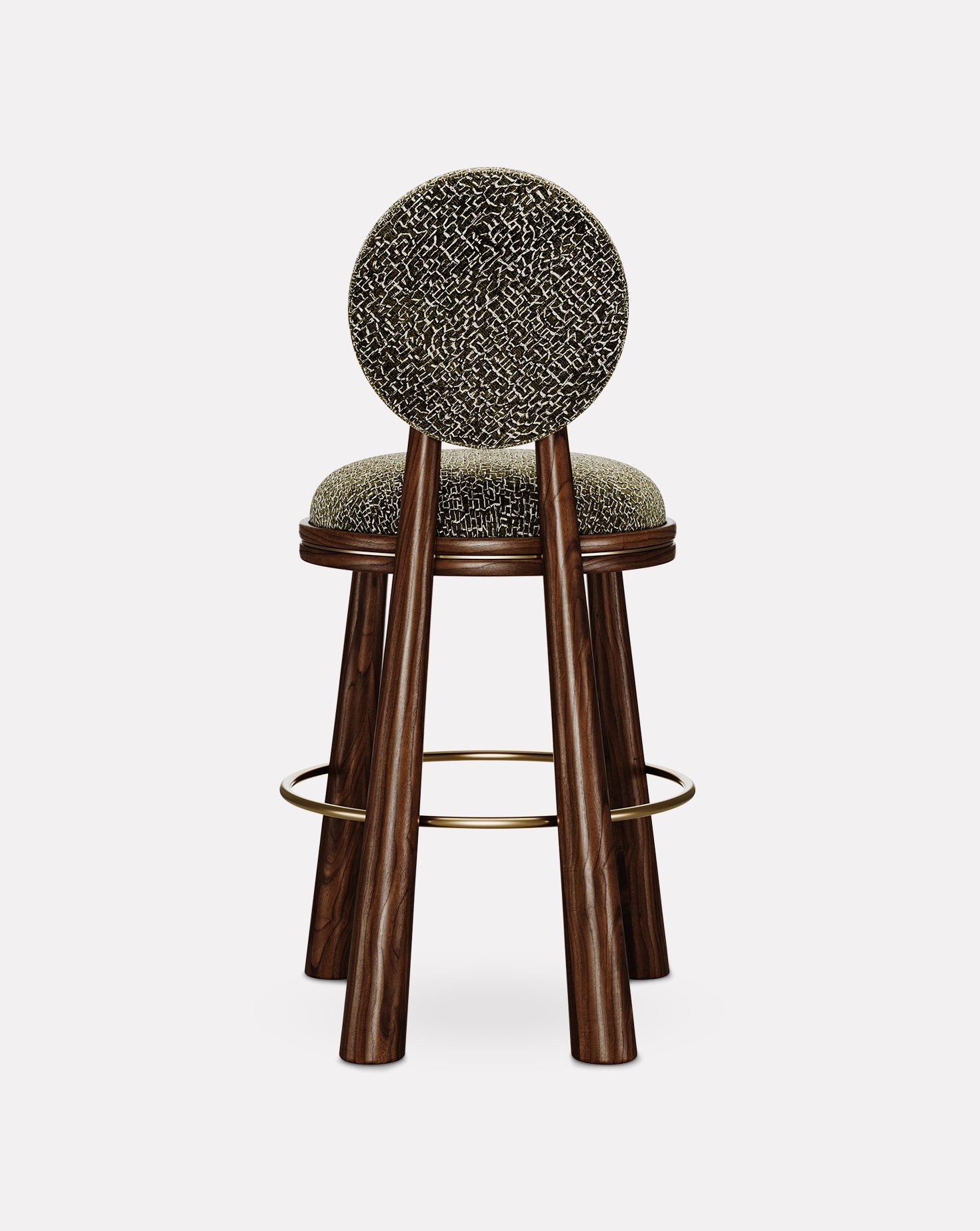Brass and Velvet Bar Stool
